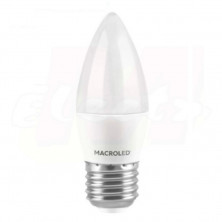Lampara MACROLED C37-6-E27-CW LED vela 6W 540lm 6500k fría E27