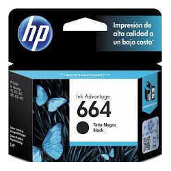 Cartucho para hp original negro f6v29al (664)