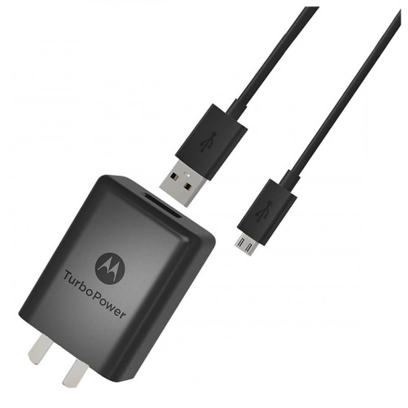 Cargador original MOTOROLA Micro USB 20W carga rápida negro con cable Cargador original MOTOROLA Micro USB 20W carga rápida negro con cable