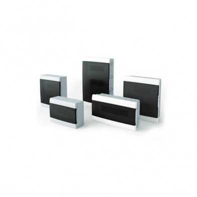 Caja SISTELECTRIC Q ENERGY PVC Embutir 96 módulos con puerta Fume blanco