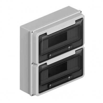 Caja SISTELECTRIC para 24 módulos DIN sobreponer IP65 gris