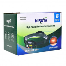 Linterna NISUTA tipo vincha batería recargable con luz delantera y trasera