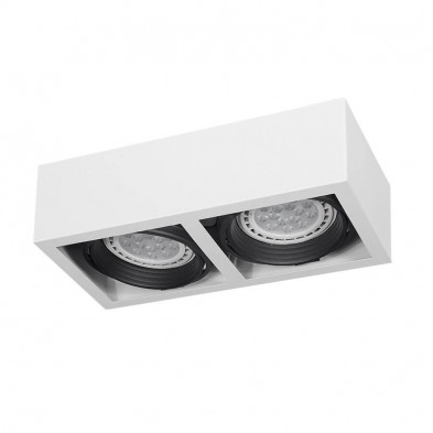 Plafón SAN LORENZO CARDANICO rectangular AR111 2 luces GU10 blanco