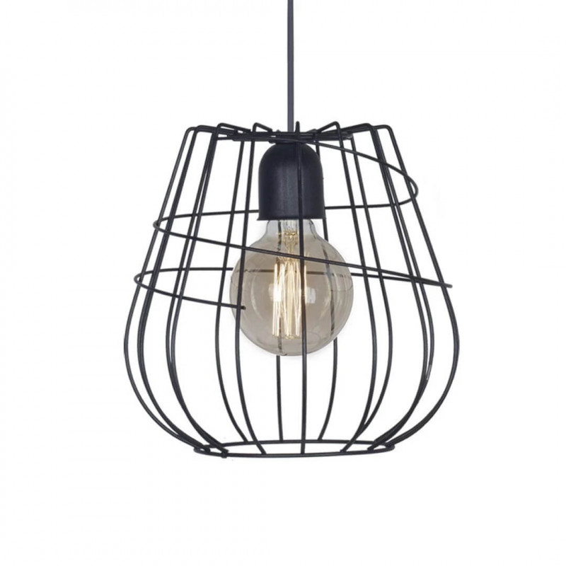 Colgante SAN LORENZO LARRY jaula para 1 luz E27 negro Colgante SAN LORENZO LARRY jaula para 1 luz E27 negro