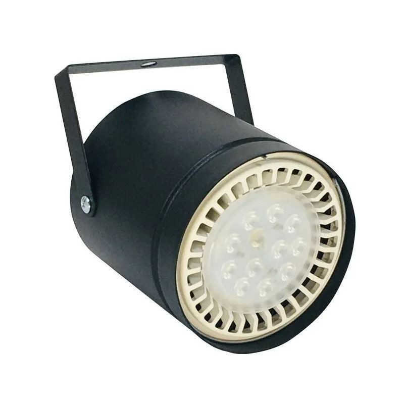 Spot SAN JUSTO CABEZAL para 1 luz GU10 AR111 móvil con soporte negro