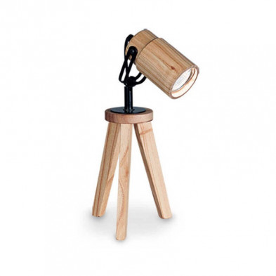 Lampara de mesa CARILUX MILLENNIAL trípode paraíso cabezal GU10 33cms con detalles negro