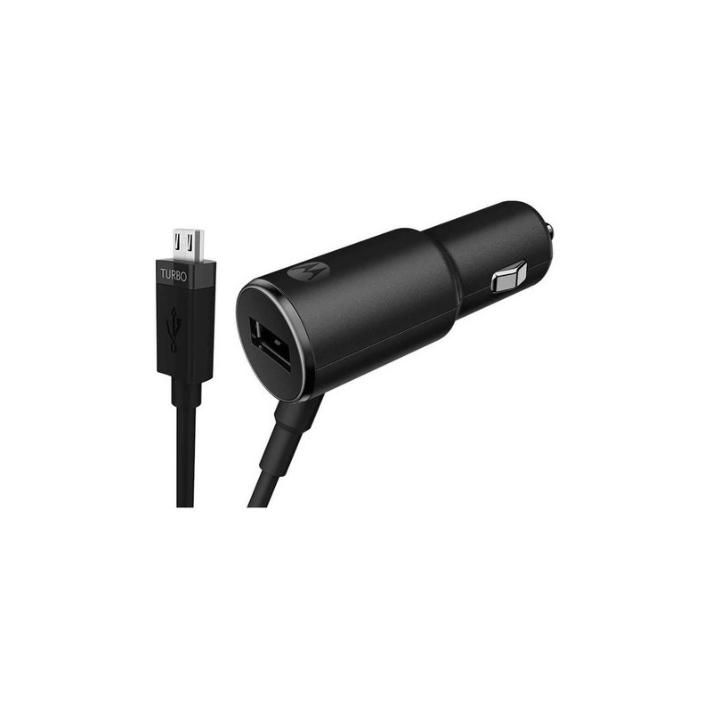 Cargador original MOTOROLA para auto Micro USB 18W carga rápida negro Cargador original MOTOROLA para auto Micro USB 18W carga rápida negro