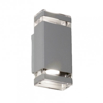 Aplique SAN JUSTO CHALTEN bidireccional para 2 luces GU10 aluminio gris