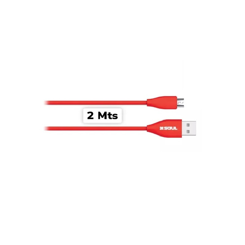 Cable SOUL SOFT micro usb 2 metros colores varios
