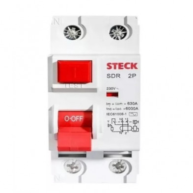 Disyuntor STECK SDR26330 Bipolar 63A 30ma