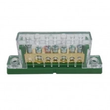 Repartidor ZOLODA BRC1 unipolar 125A 7 conexiones verde sin din