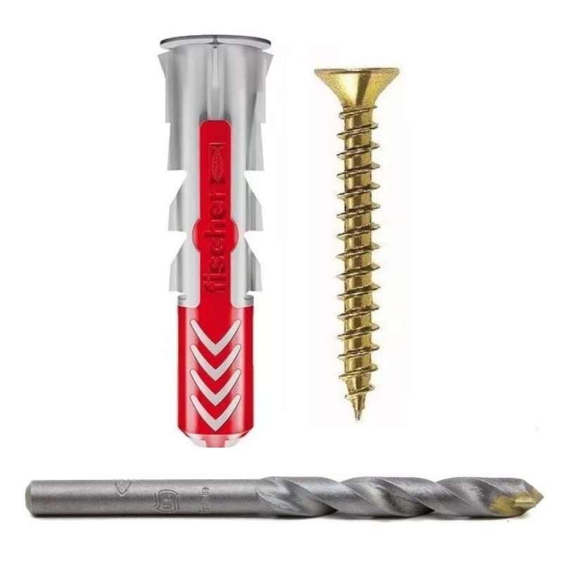 Kit FISCHER Taco DUOPOWER 8 + Tornillo tmf 5x45mm x8 unidades + Mecha WHS Kit FISCHER Taco DUOPOWER 8 + Tornillo tmf 5x45mm x8 unidades + Mecha WHS