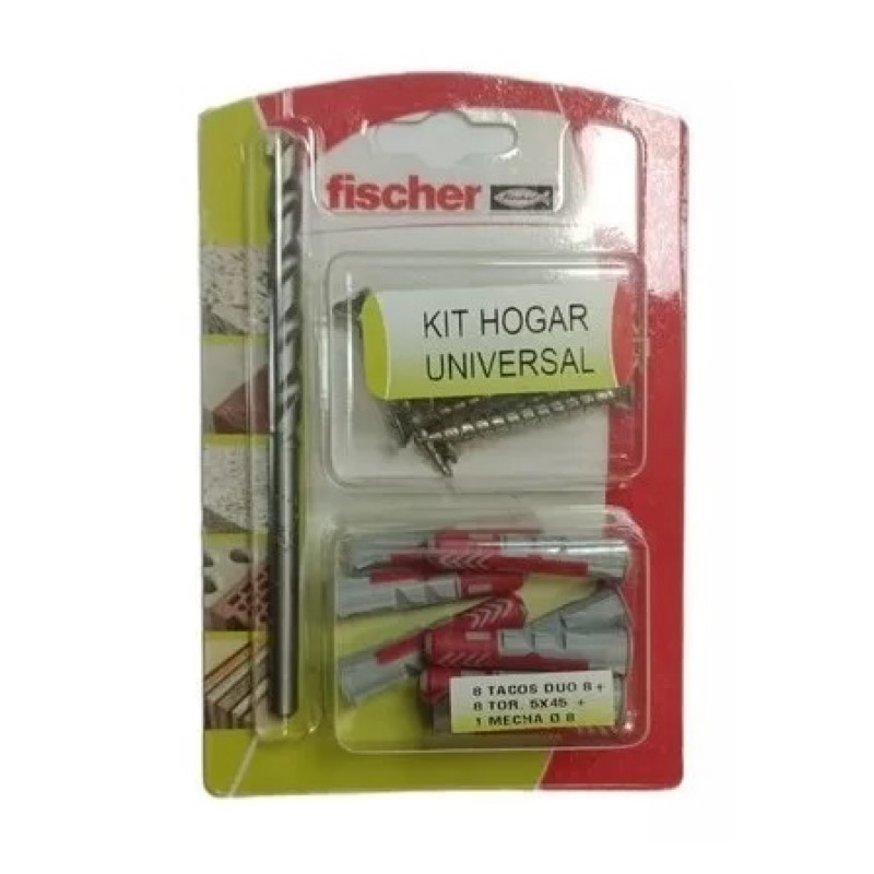 Kit FISCHER Taco DUOPOWER 8 + Tornillo tmf 5x45mm x8 unidades + Mecha WHS