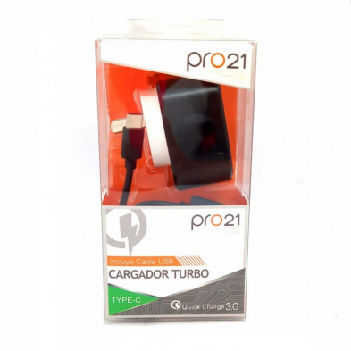 Cargador Viajero PRO21 Turbo USB Tipo C 18W