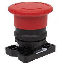 Pulsador STECK 4mm tipo hongo con retención rojo IP40