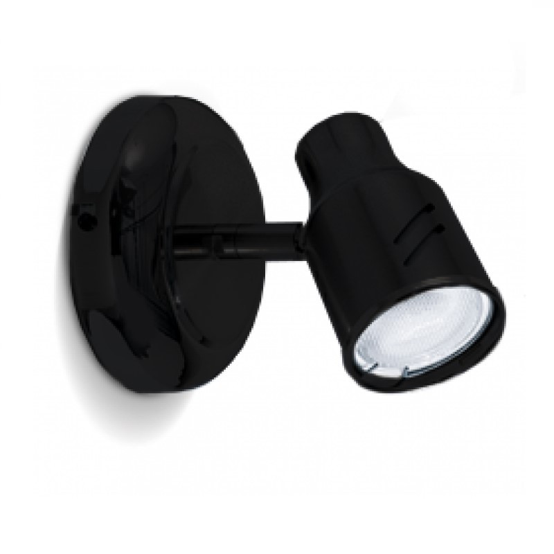 Aplique SAN LORENZO PARMA para 1 luz GU10 base redonda negro Aplique SAN LORENZO PARMA para 1 luz GU10 base redonda negro