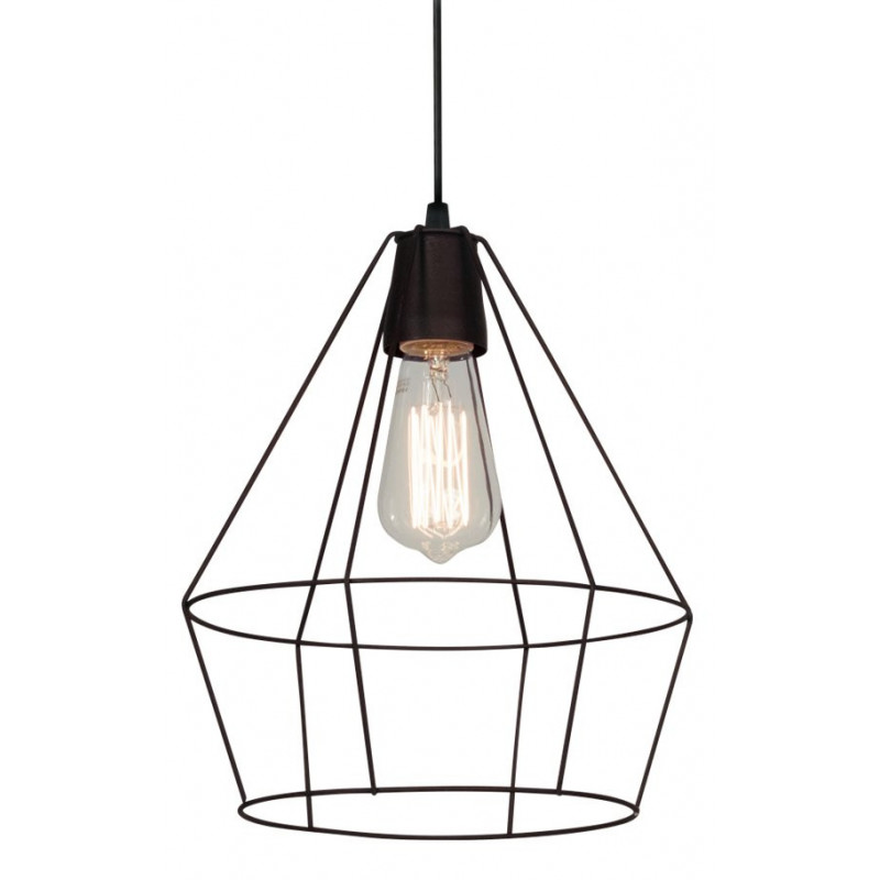 Colgante SAN JUSTO CARDALES jaula diamante para 1 luz E27 negro Colgante SAN JUSTO CARDALES jaula diamante para 1 luz E27 negro