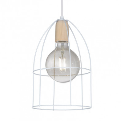 Colgante SAN JUSTO CARDALES MJ6683-01 jaula aviar 1 luz e27 blanco