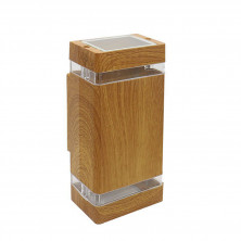 Aplique 180° WALNUT II bidireccional recto GU10 de aluminio marrón microtexturado madera