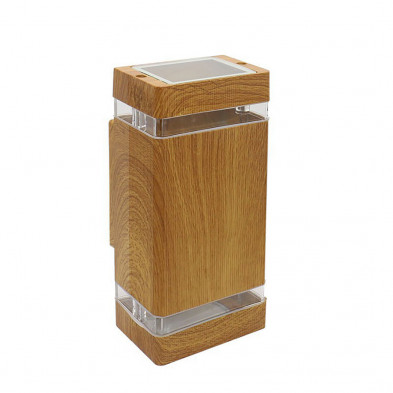 Aplique 180° WALNUT II bidireccional recto GU10 de aluminio marrón microtexturado madera