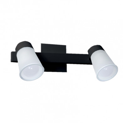Spot SAN LORENZO VULCANO 2 luces E27 con base listón negro