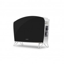 Vitroconvector Estufa PEABODY PE-BVC15N Doble Placa De Vidrio Templado 1500w Negro