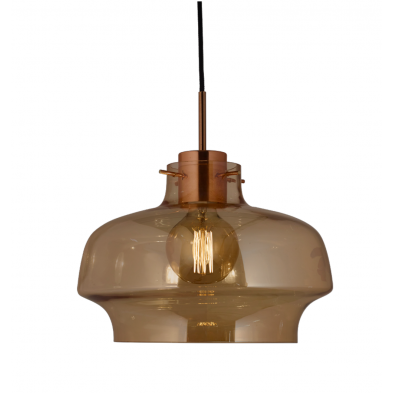 Colgante VIGNOLO VANGIL Vidrio Ambar 1 Luz E27 35cm