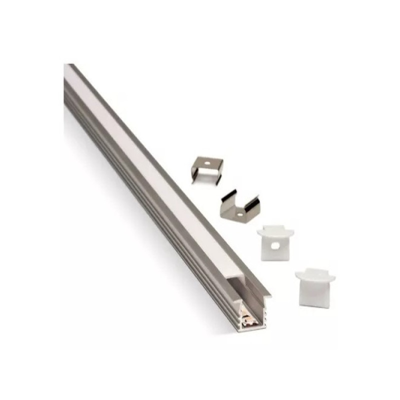 Perfil de aluminio ATRIM LUMIERE listello led embutible con difusor policarbonato 2.5m