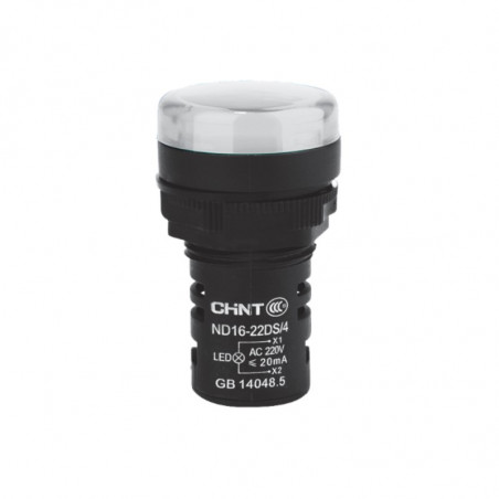 Ojo de buey CHINT ND16-22DS 22mm led cap 230V corto blanco IP20