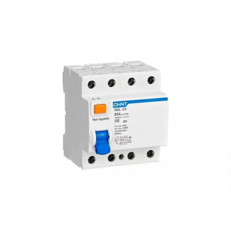 Disyuntor Tetrapolar CHINT 4x63A 30mA 6kA AC NXL-63