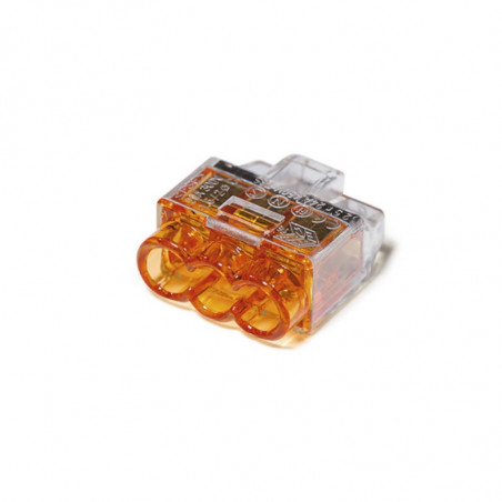 Conector 3 polos HELLERMANN TYTON 24A 450v 0,5 a 2,5mm2 naranja