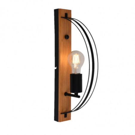 Aplique CARILUX C21 Fusión 1 Luz E27 madera y metal negro