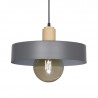 Colgante SAN JUSTO BALCARCE para 1 luz E27 gris con detalle en madera
