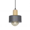 Colgante SAN JUSTO BALCARCE para 1 luz E27 gris con detalle en madera