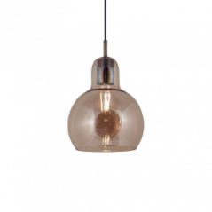 Colgante MARKAS THAIS 1 luz e27 18cm vidrio ambar