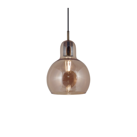 Colgante MARKAS THAIS 1 luz e27 18cm vidrio ambar
