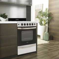 Cocina WHIRLPOOL WFB57DWDNA Multigas 56cm 4 hornallas blanca