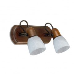 Spot CARILUX para 2 luces E27 base de madera oval negra