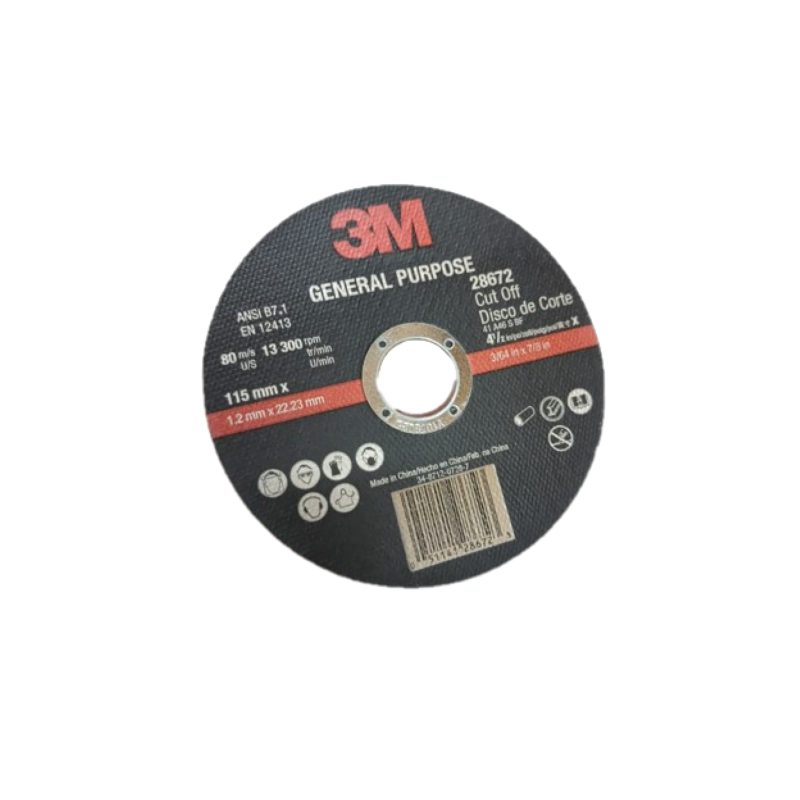 Disco de Corte 3M plano grano 46 de 115 x 1.2 x 22.23 mm Disco de Corte 3M plano grano 46 de 115 x 1.2 x 22.23 mm
