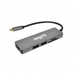 Docking NISUTA usb C 3.1 a hdmi, hub usb con lector de tarjetas