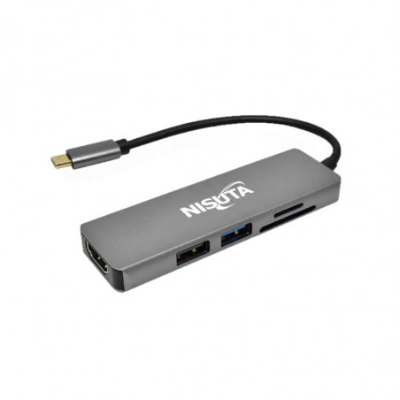 Docking NISUTA usb C 3.1 a hdmi, hub usb con lector de tarjetas