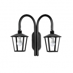 Ros farol SAN JUSTO TRAPEZOIDAL para pared doble E27 negro