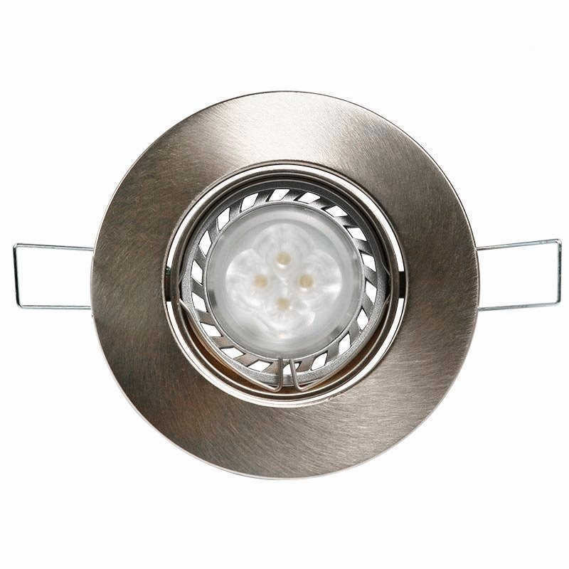 Spot SAN JUSTO de embutir para 1 luz GU10 móvil plástico niquel