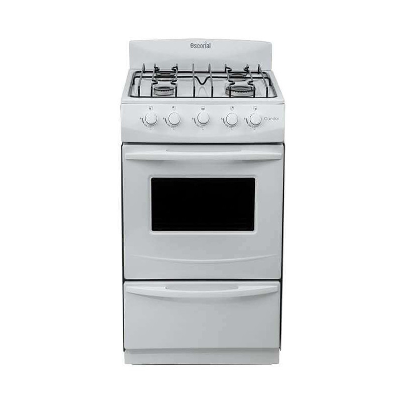 Cocina ESCORIAL CANDOR gas licuado 51cm 4 hornallas blanca