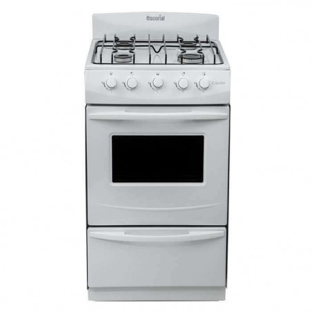 Cocina ESCORIAL CANDOR gas licuado 4 hornallas blanca