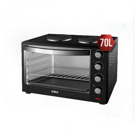 Horno eléctrico EIFFEL E-771 70 litros doble anafe 2200w negro