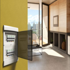 Caja SISTELECTRIC para 8 módulos DIN para embutir IP30 puerta fumé