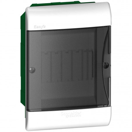 Caja para térmicas SCHNEIDER Easy9 de PVC 5 módulos para embutir con puerta fume