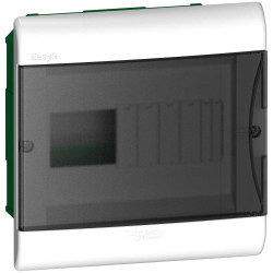 Caja para térmicas SCHNEIDER Easy9 de PVC 8 módulos para embutir con puerta fume