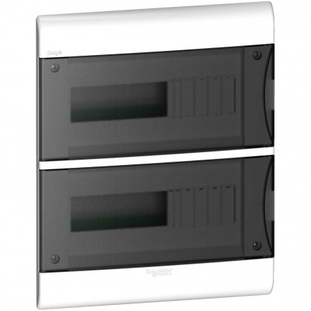 Caja para térmicas SCHNEIDER Easy9 de PVC 24 módulos para embutir con puerta fume
